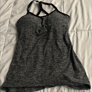 Women's Heathered Black Grey Tank Top